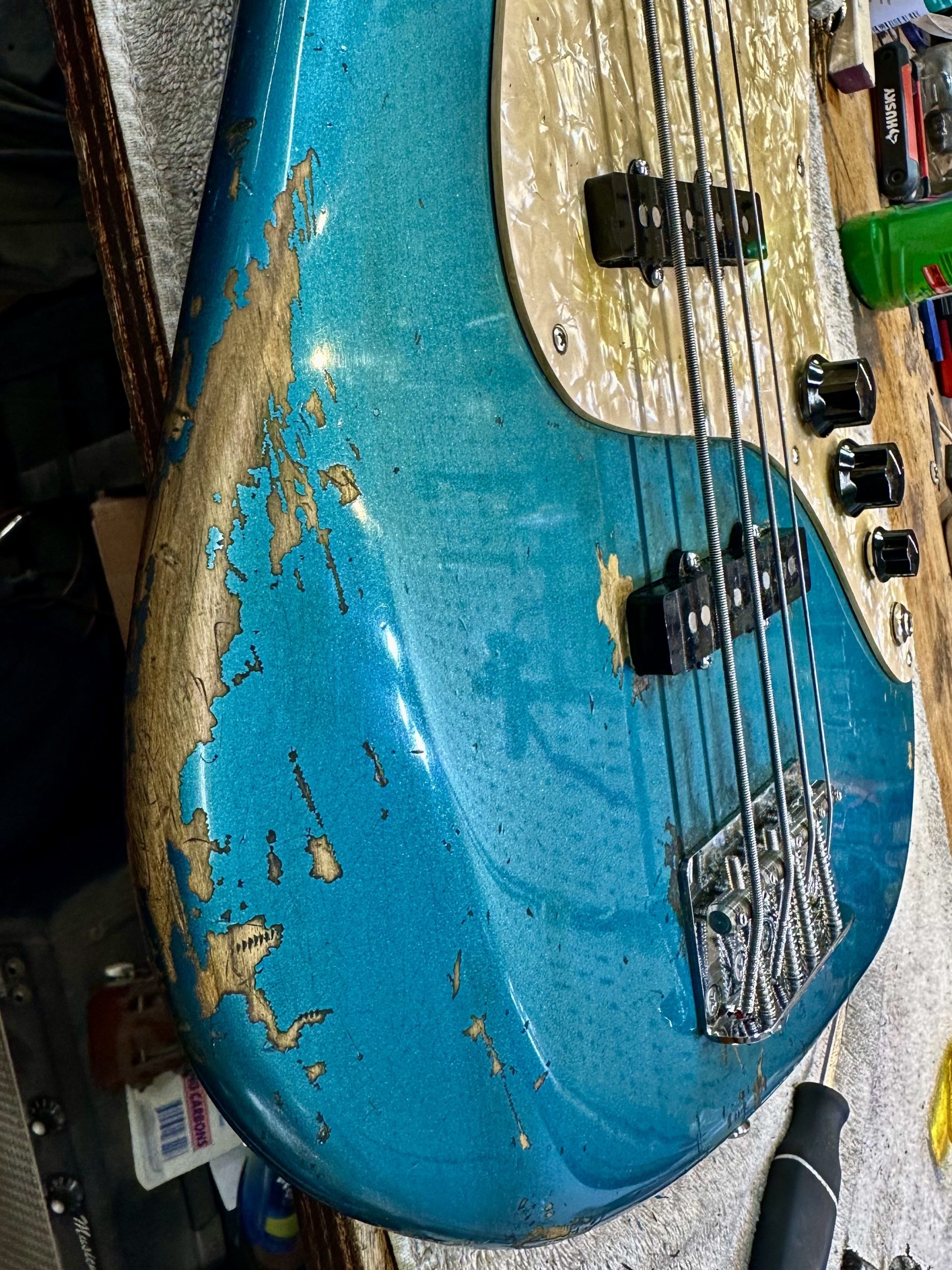 #J4-2343 Olinto 4-String J Bass - Ocean Turquoise - Image 7
